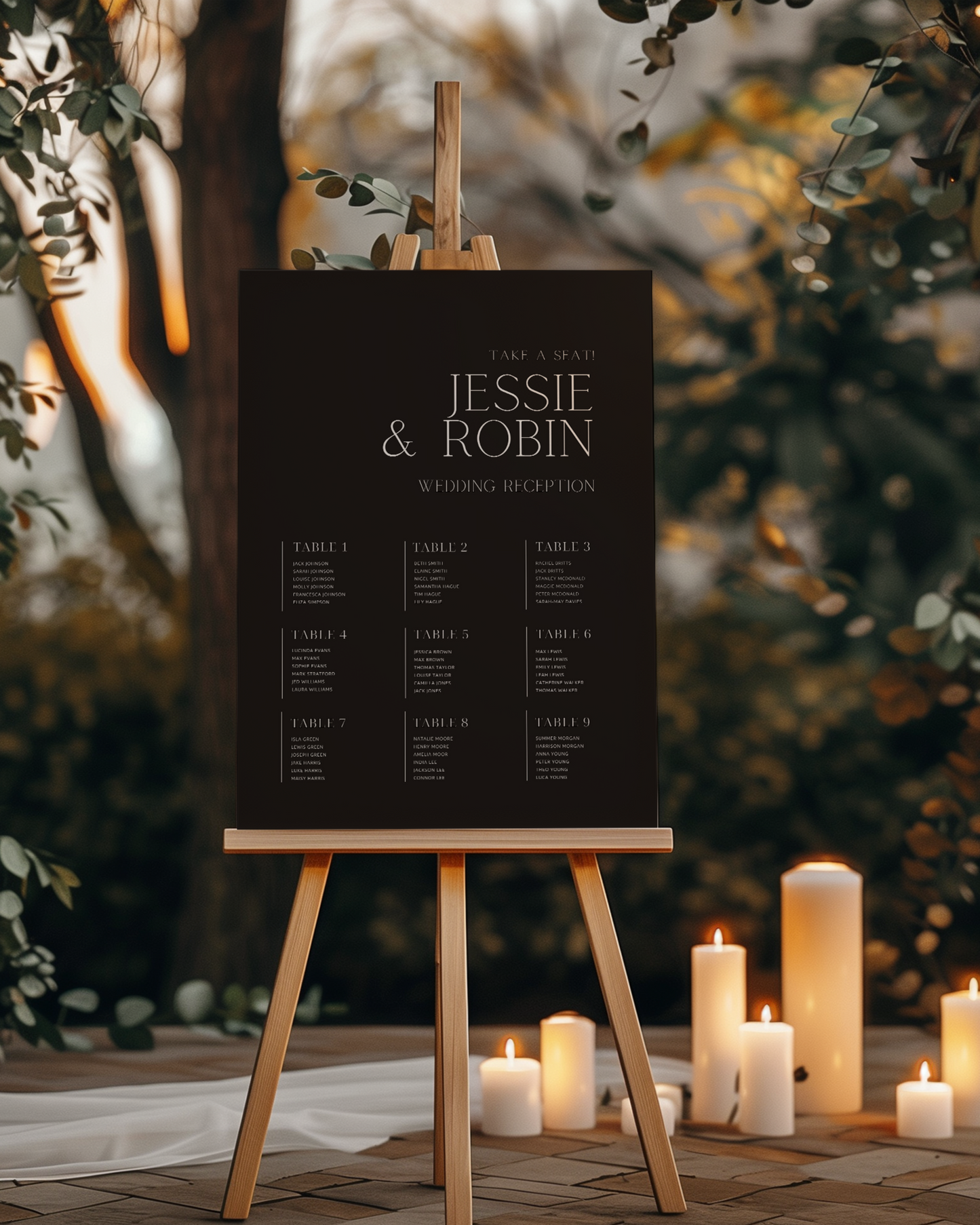 Ivory Large Seating Plan Sign