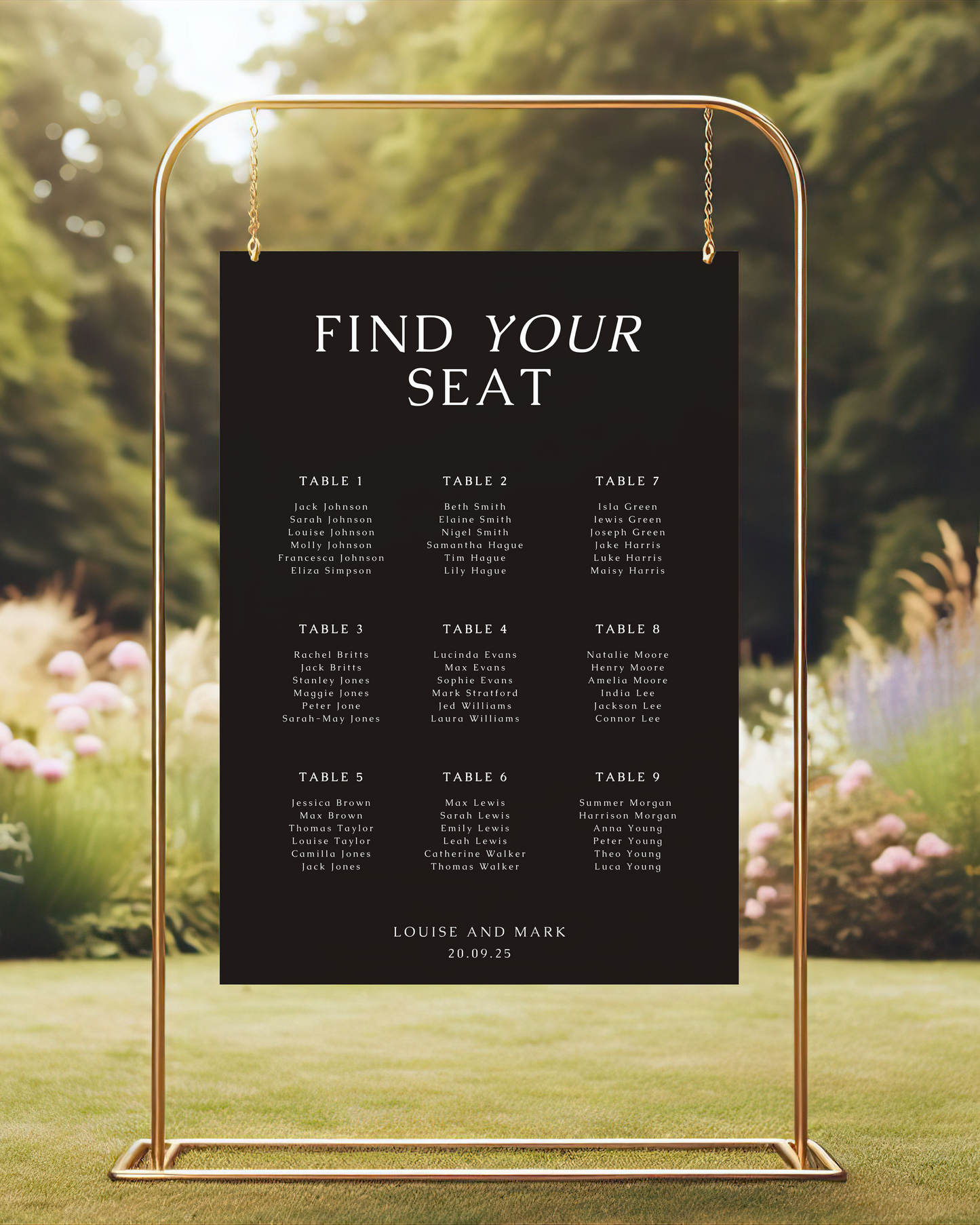 Perla Large Seating Plan Sign