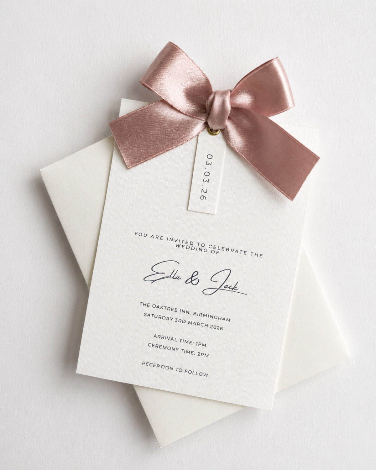 Rosa Ribbon Invitation Suite with Bow