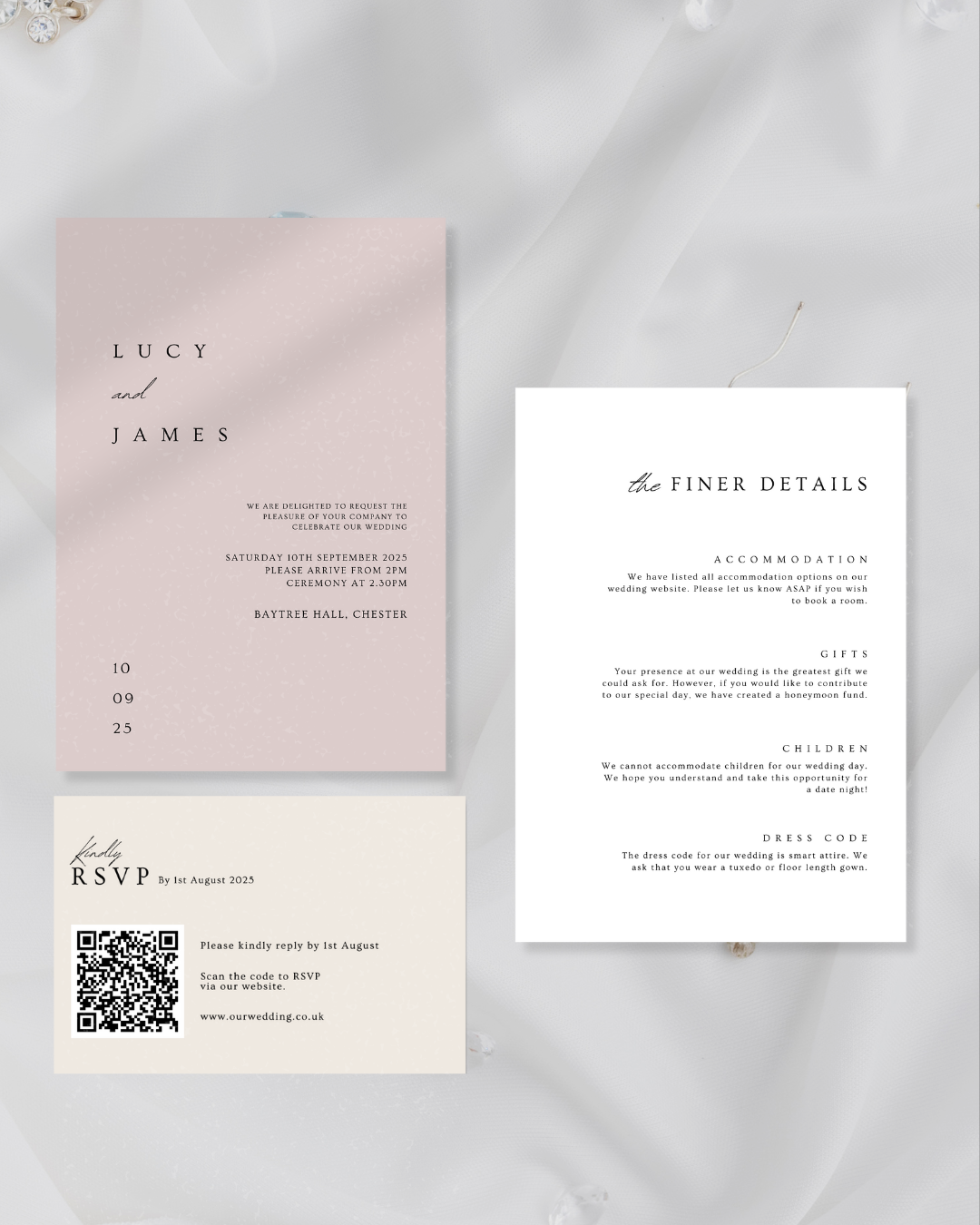 Vellum Pink Wax Seal Wedding Invitation