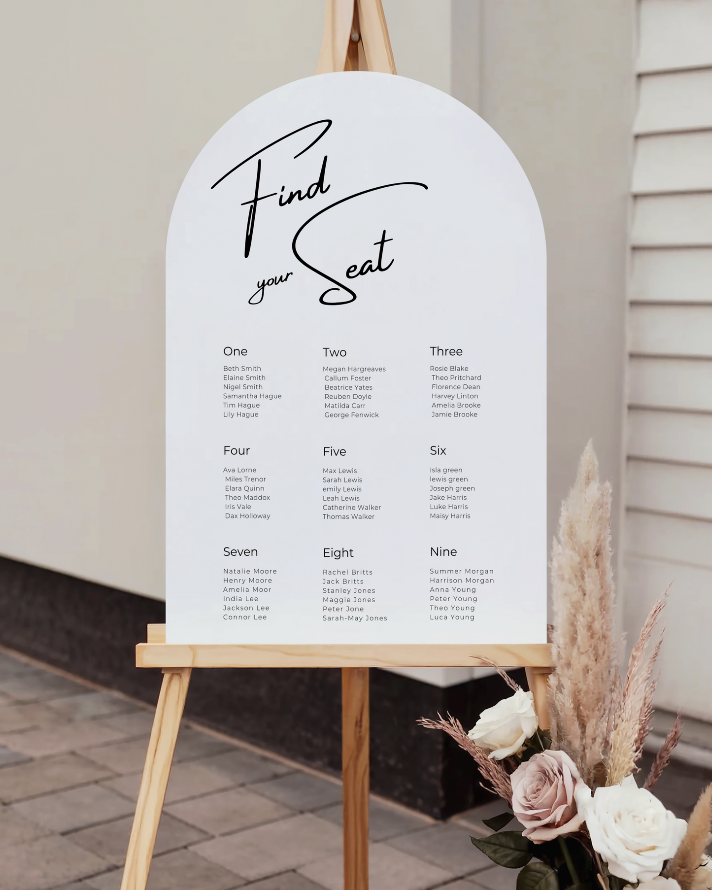 Rosa Large Seating Plan Sign