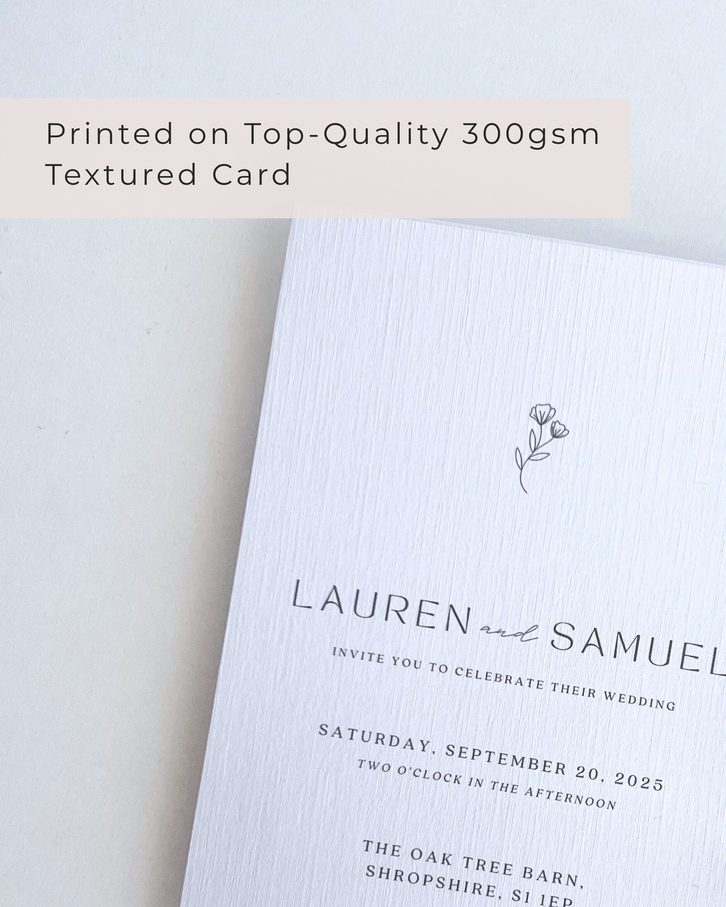 Floral Vellum Wedding Invitation Suite with Pressed Flower Wax-Seal - 'Harper'