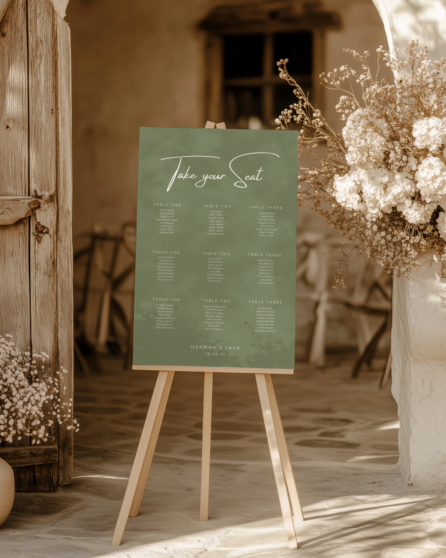 Rosa Large Seating Plan Sign