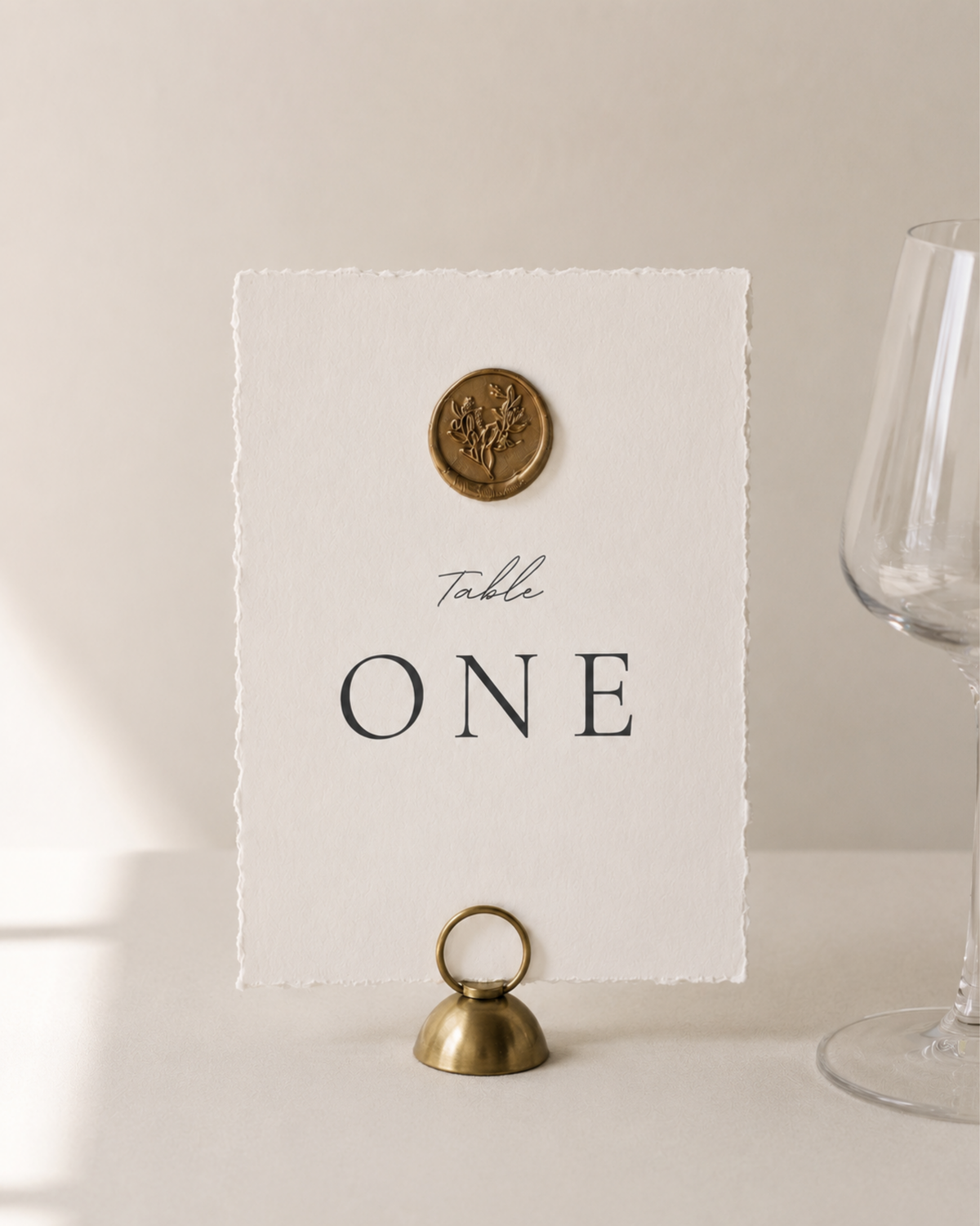 Eleanor Torn Edge Wedding Table Numbers with Wax-Seal