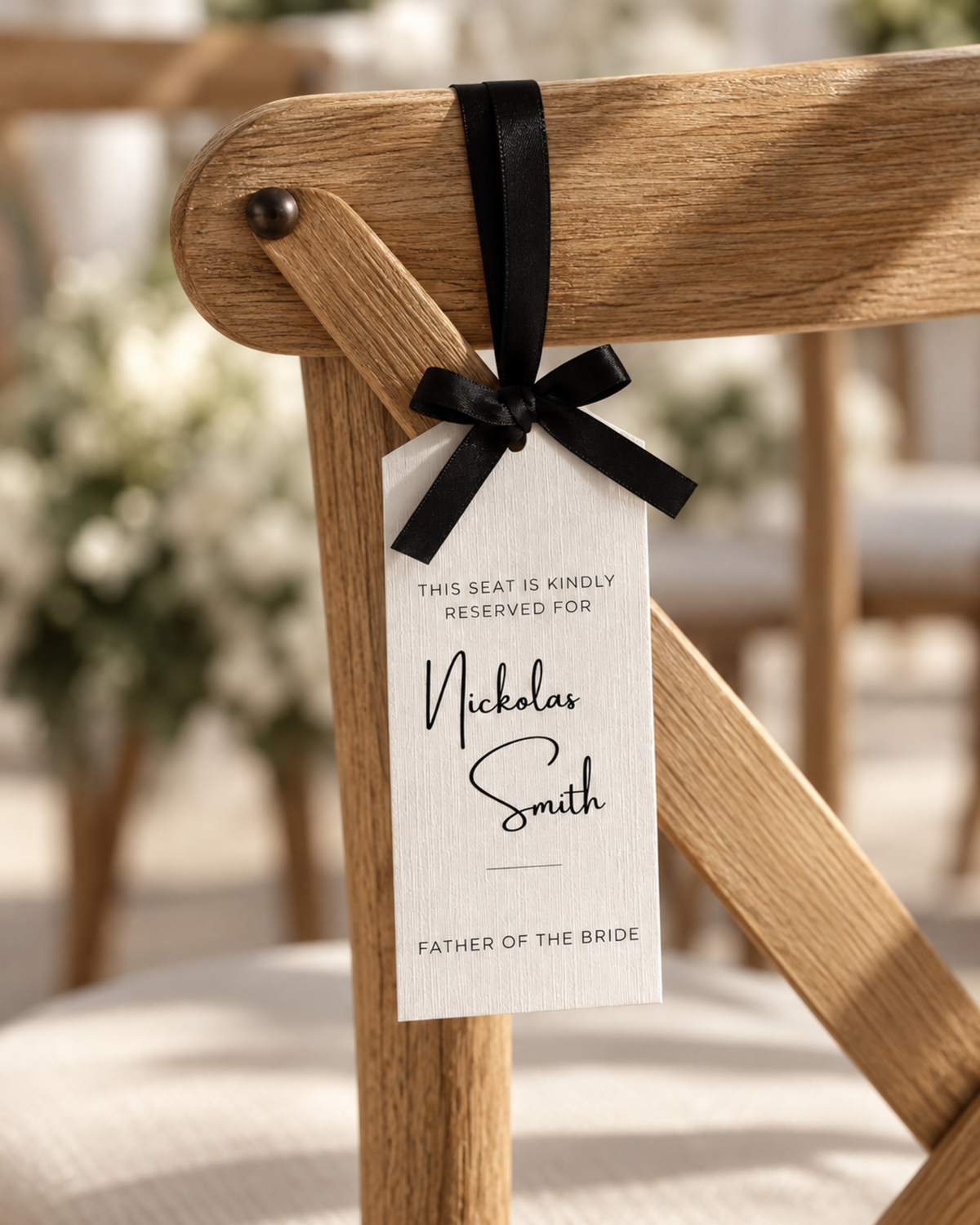 Rosa Reserved Seating Sign with Bow