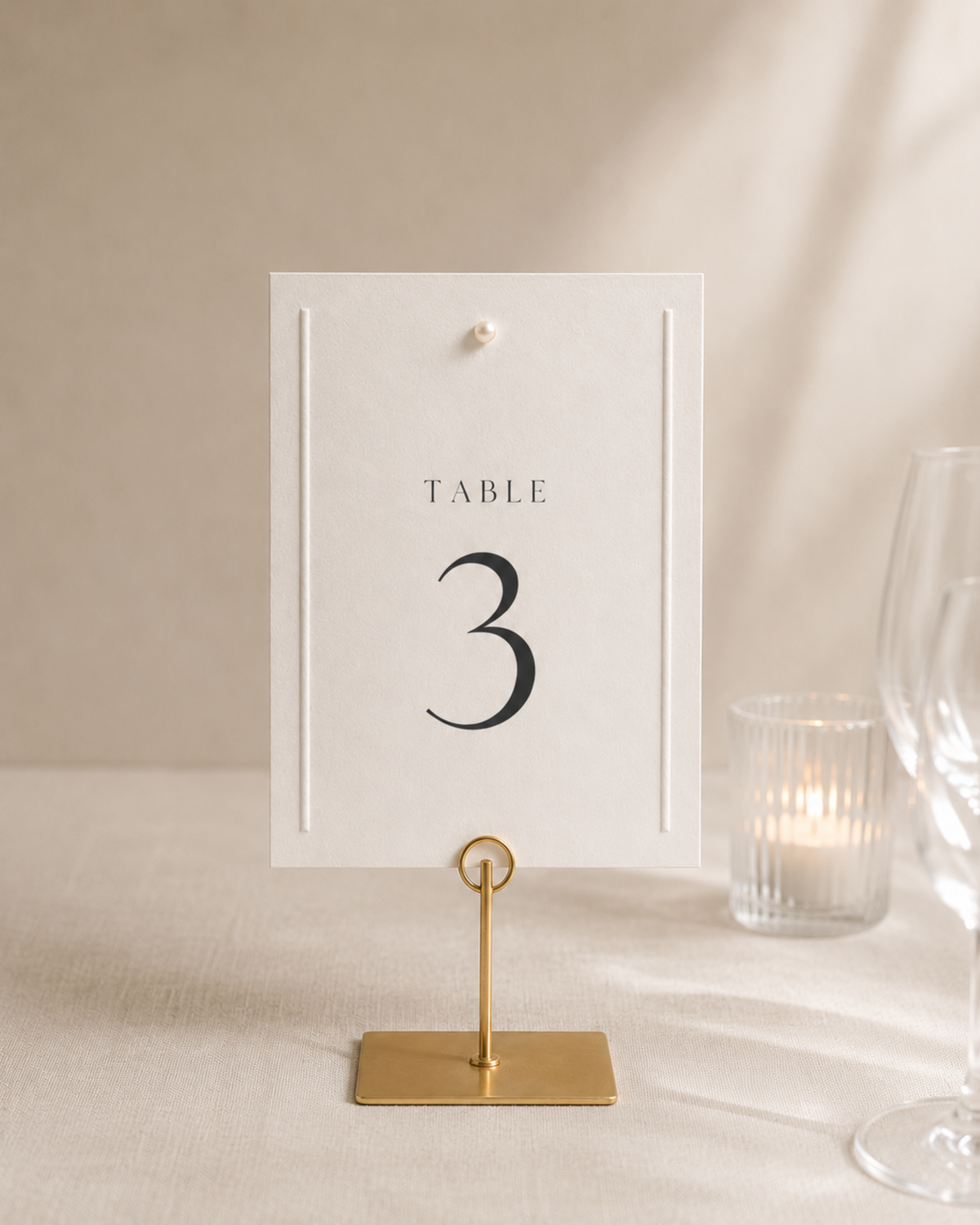 Perla Embossed Pearl Wedding Table Numbers