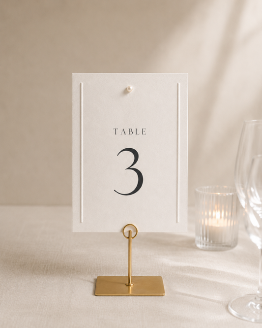 Perla Embossed Pearl Wedding Table Numbers