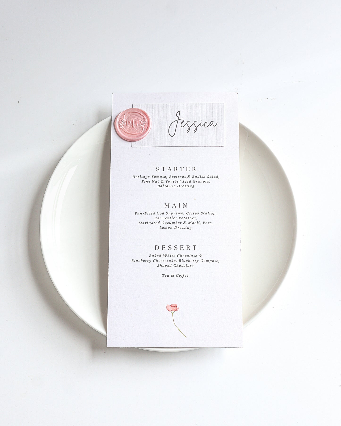 Cecily Wedding Menu