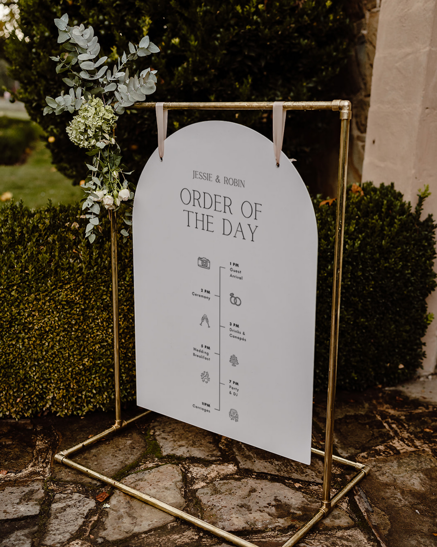 Onyx Modern Personalised Order of the Day Wedding Sign