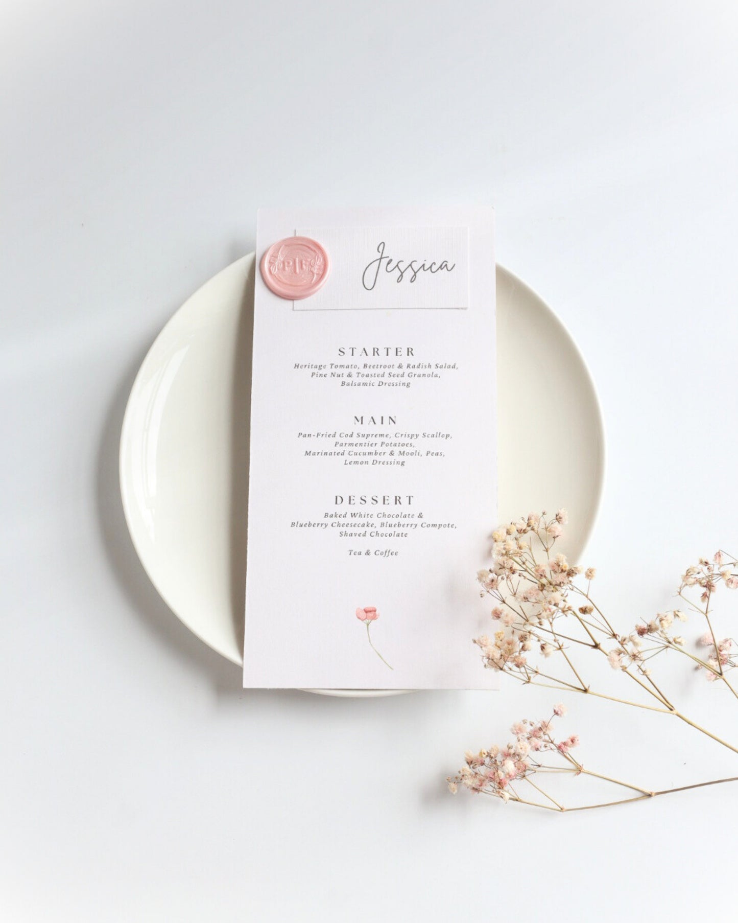 Cecily Wedding Menu