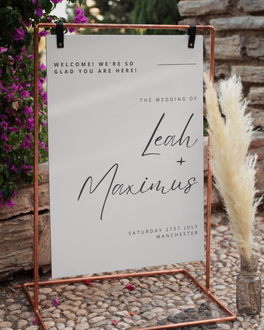 Minimalist Large Wedding Welcome Sign