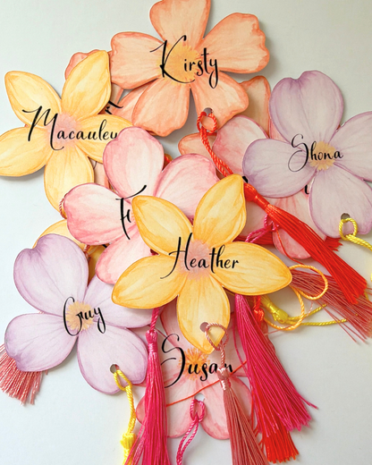 Floral Tassel Wedding Place Names Card