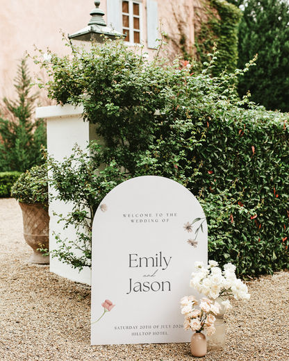 Cecily | Floral Personalised Wedding Welcome Sign