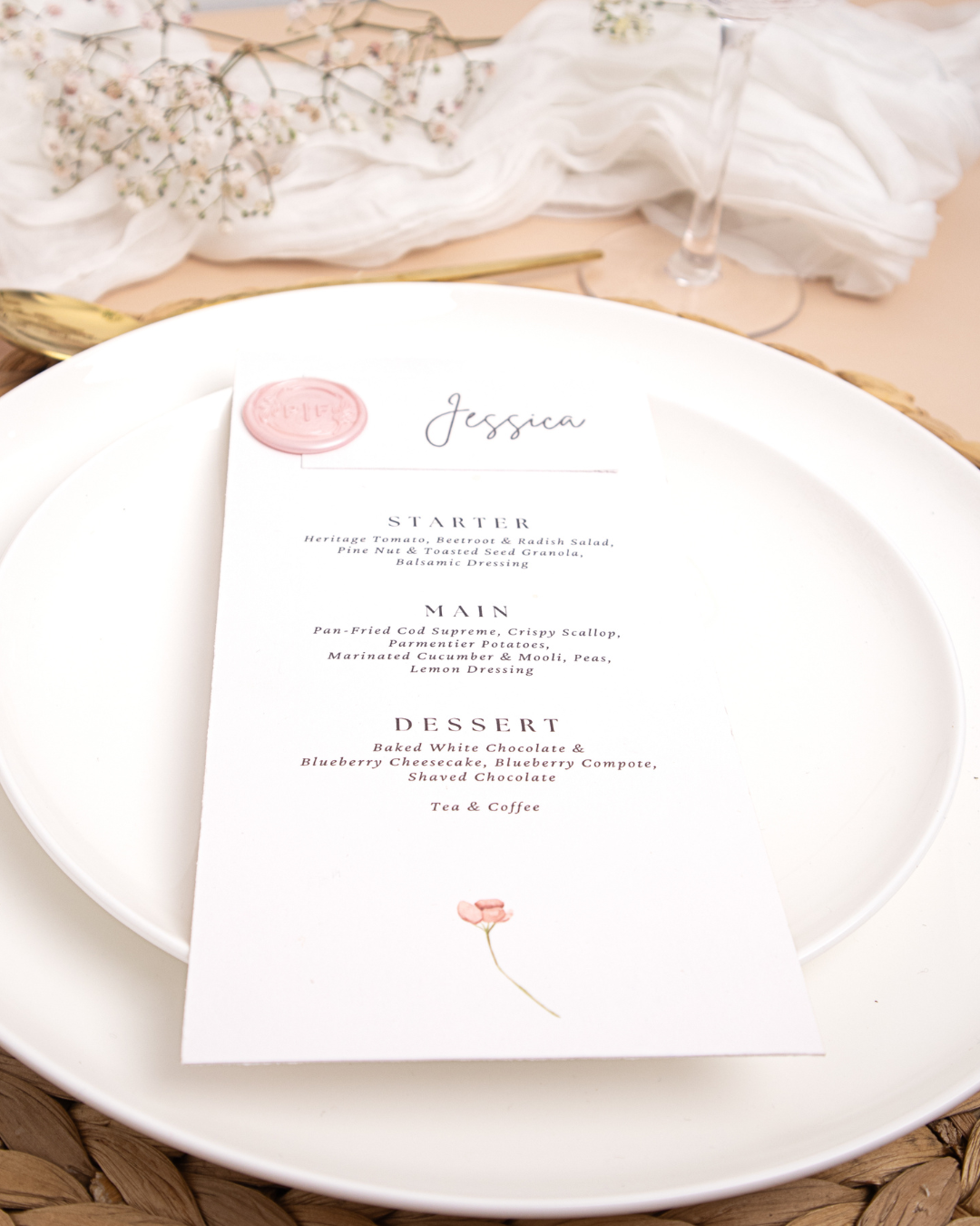 Cecily Wedding Menu