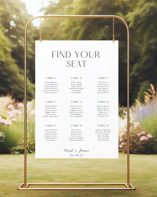 Perla Large Seating Plan Sign