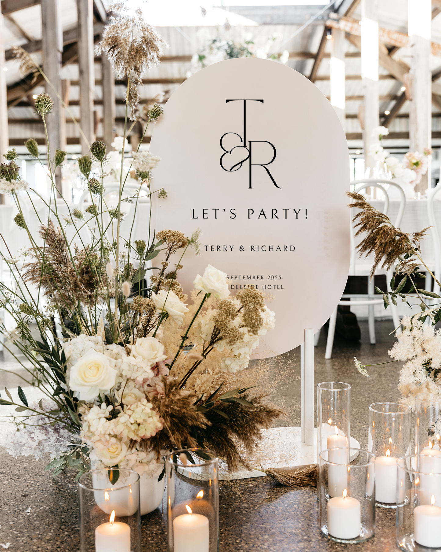 Ebony | Monogram Personalised Wedding Welcome Sign
