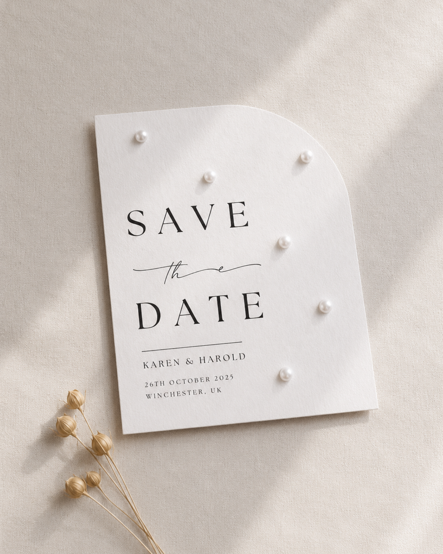 Perla  Arched Save The Date