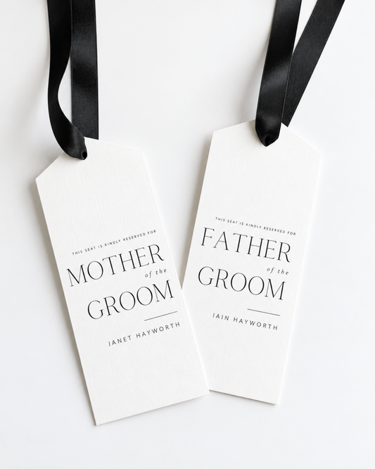 Onyx Reserved Seating Sign with Ribbon
