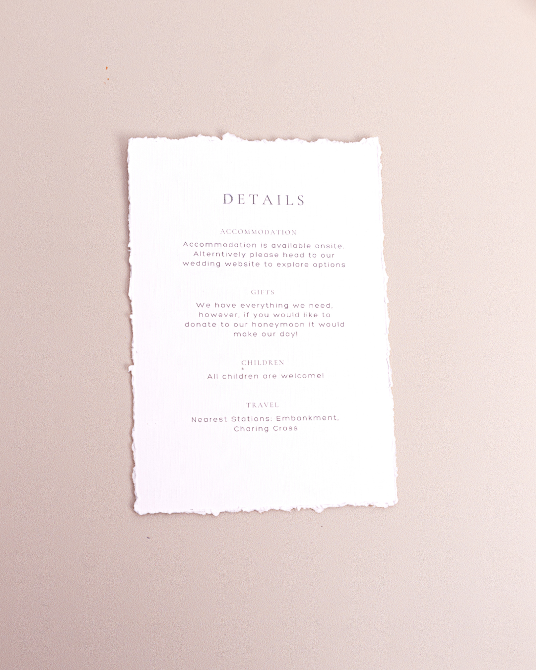 Elegant Deckled Edge Wedding Invitation Suite with Gold Wax Seal and Chiffon Ribbon