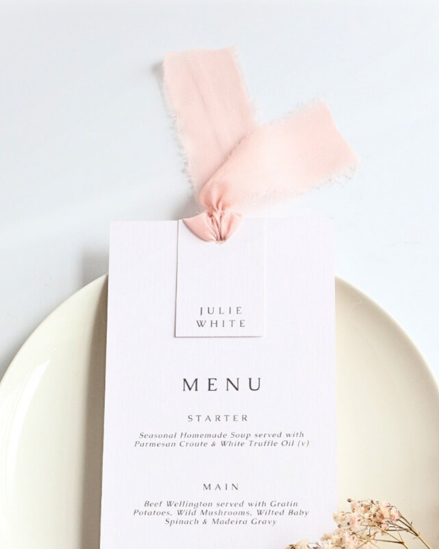 Rosa Wedding Menu