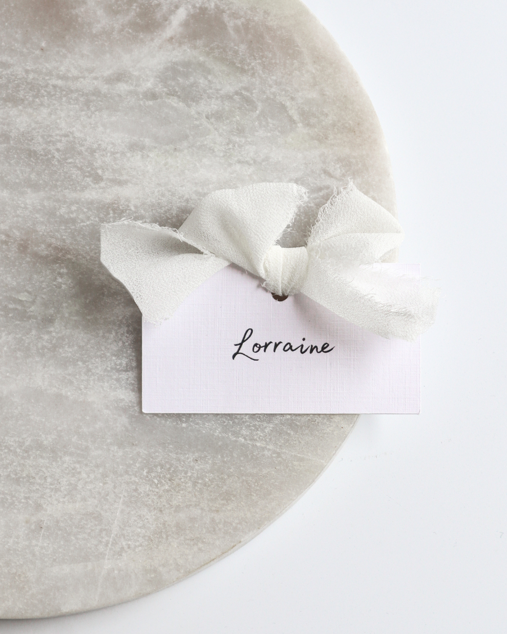 Ribbon Wedding Place Names Card – Print & Pearls