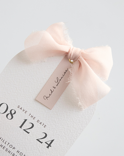 Pink Modern Arch Ribbon Save The Date