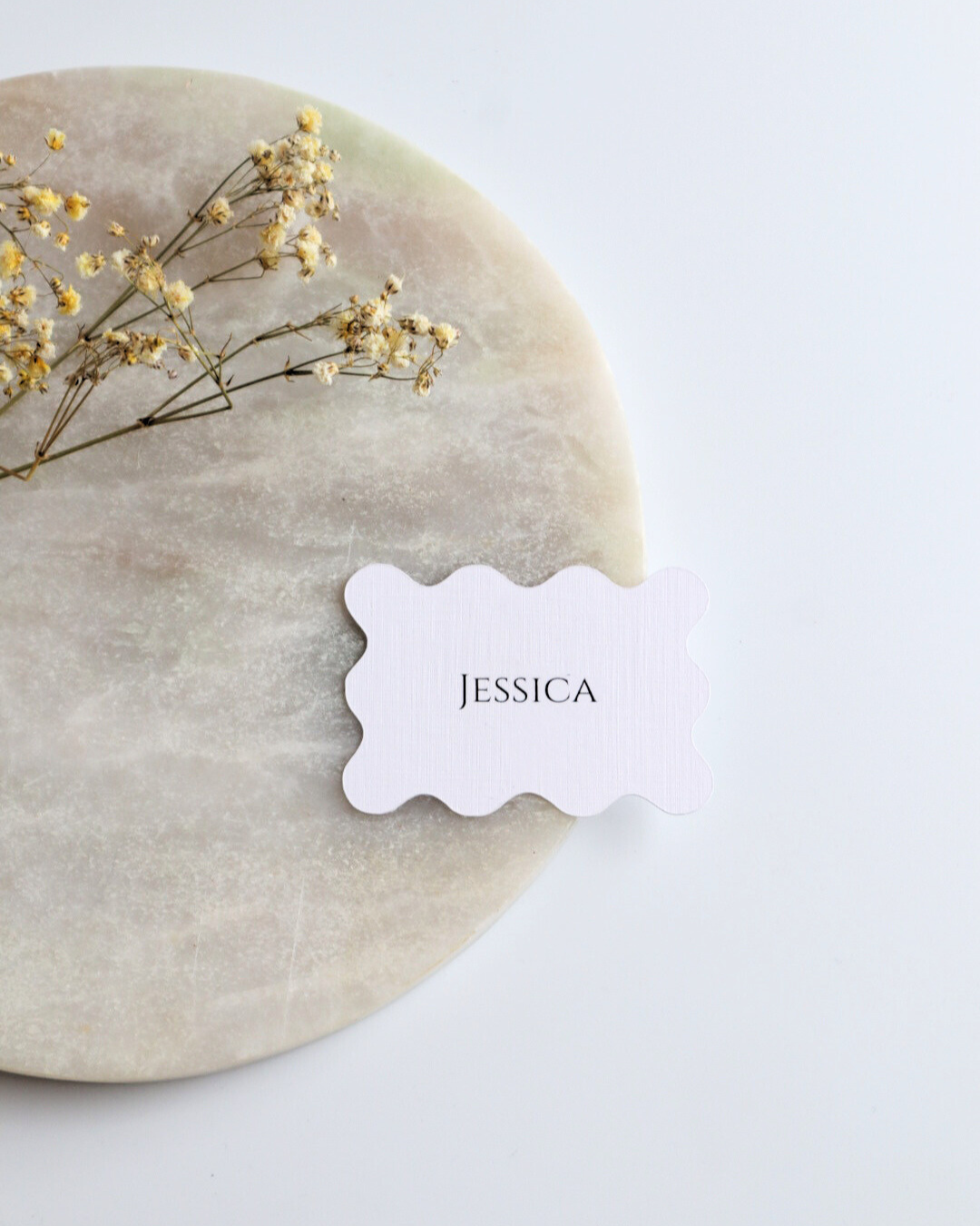 Wavy Wedding Place Names Card