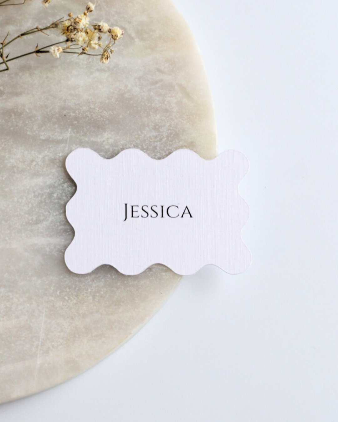 Wavy Wedding Place Names Card