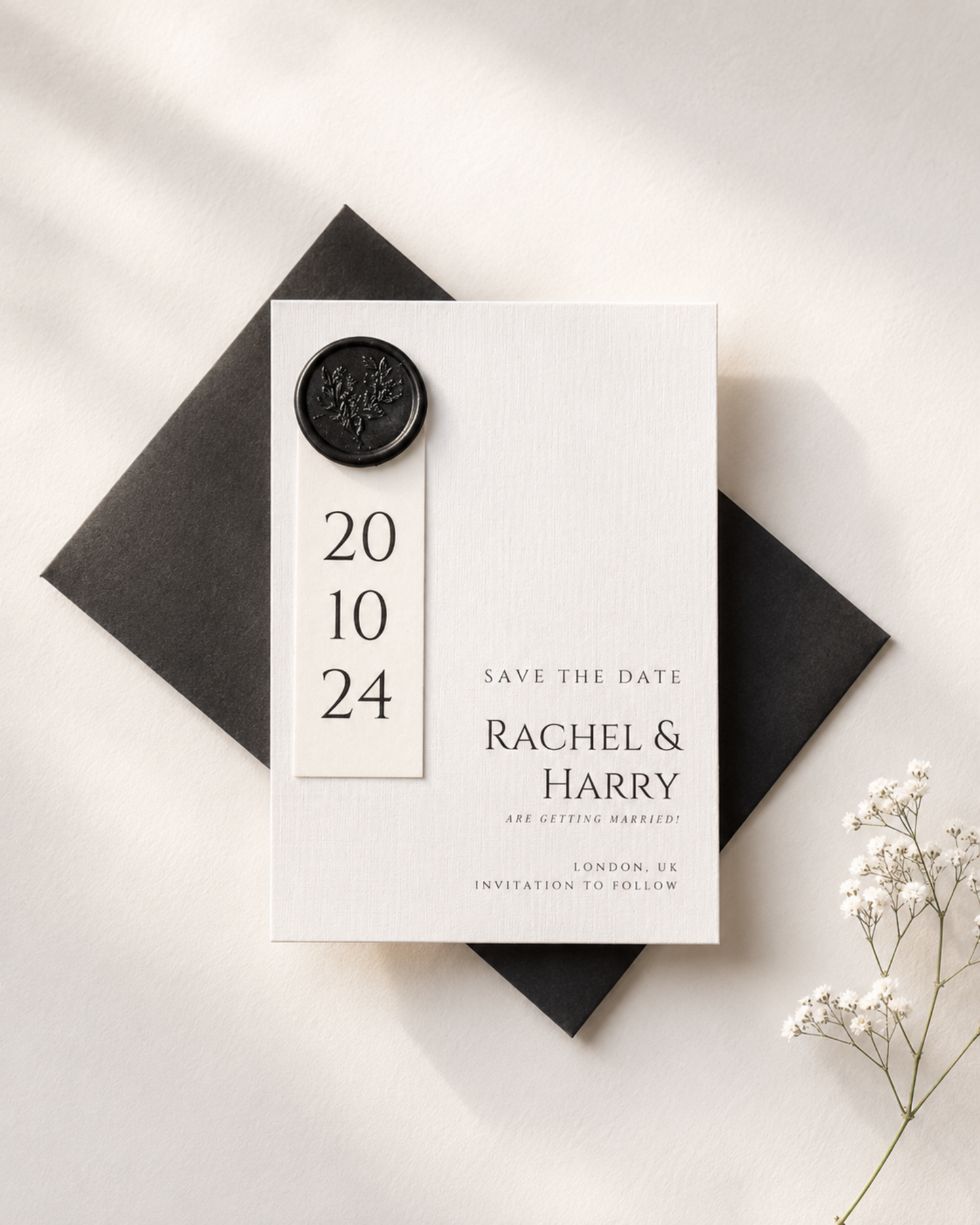 Wax Seal Save The Date with Vellum Date