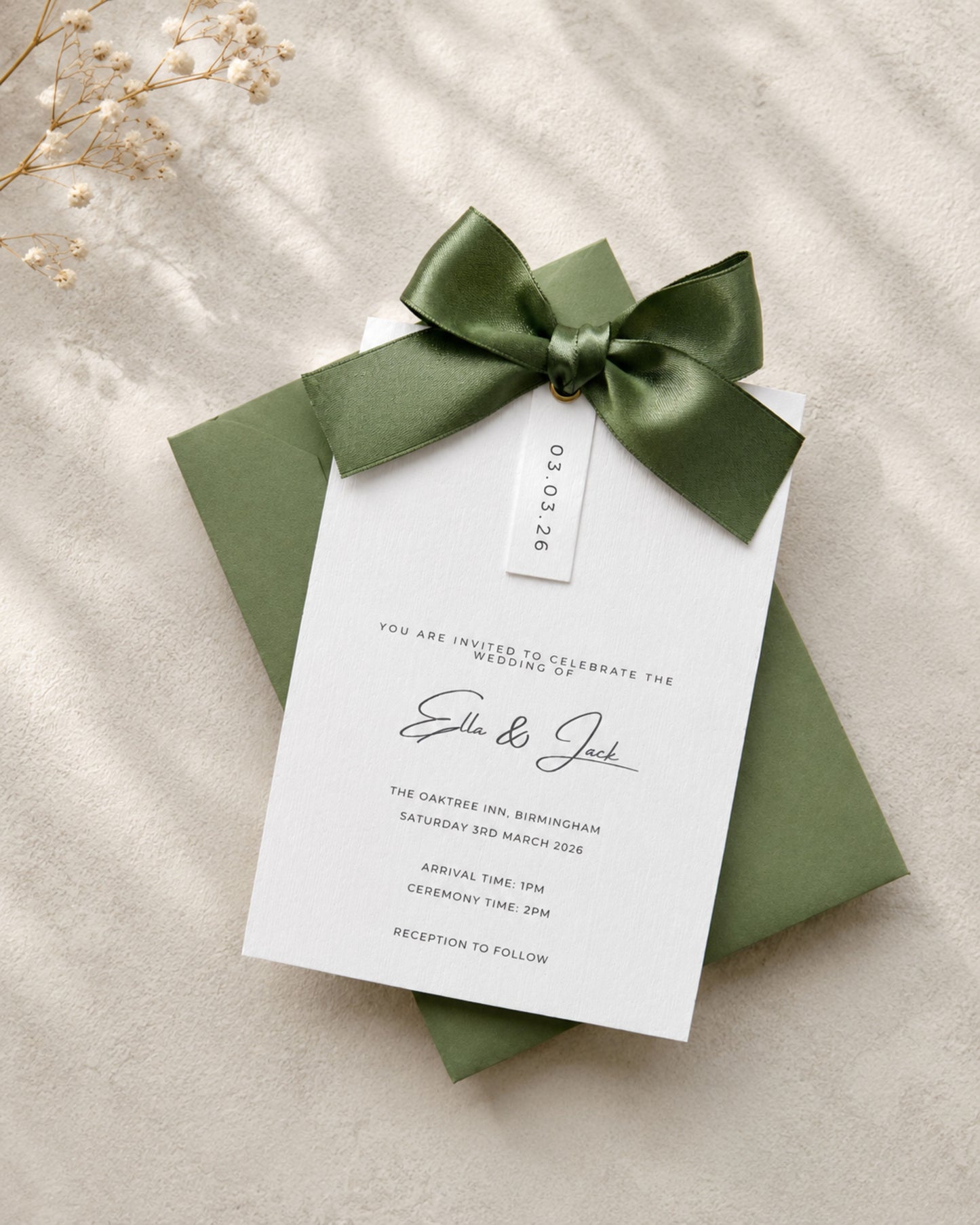 Rosa Ribbon Invitation Suite with Bow