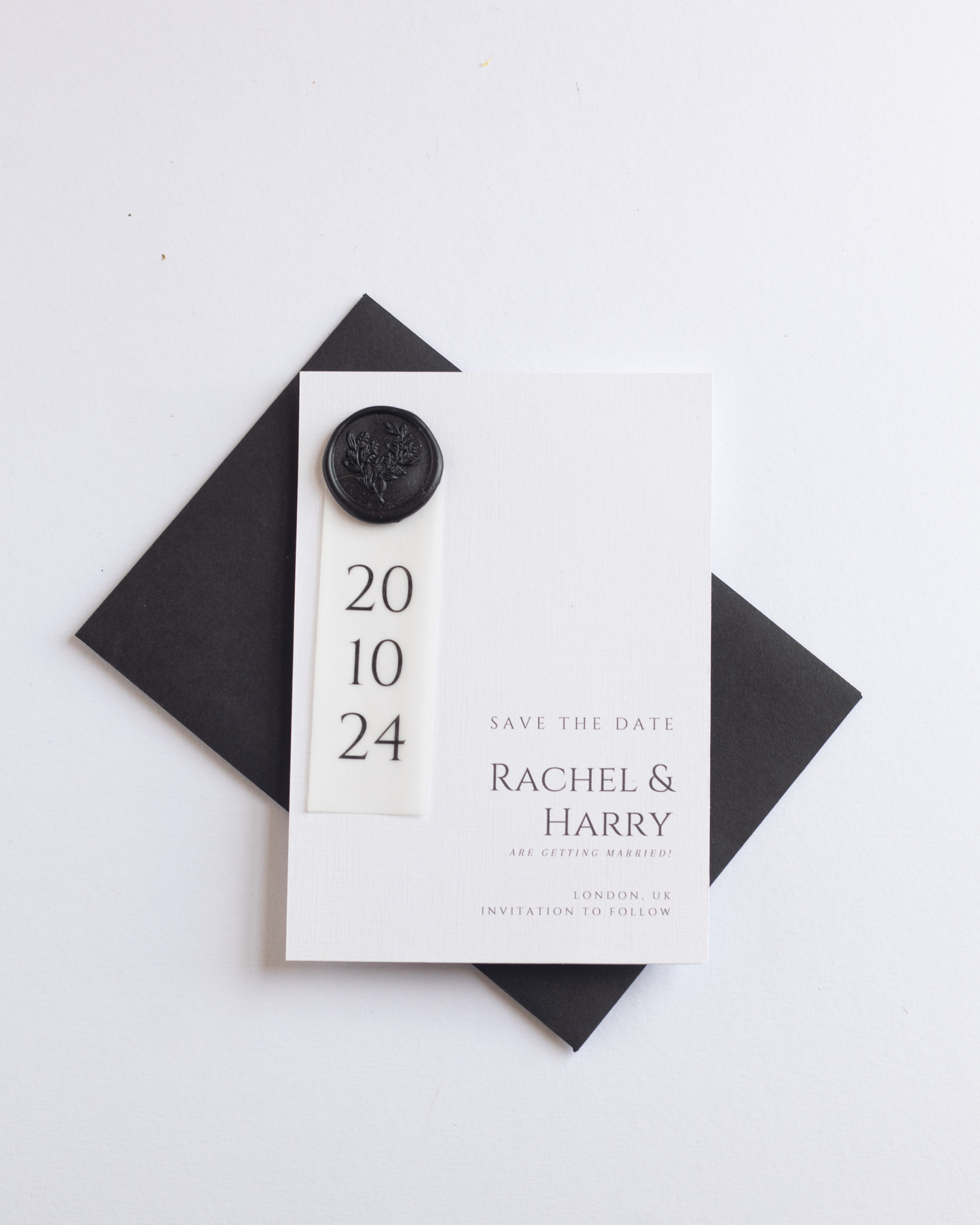 Wax Seal Save The Date with Vellum Date