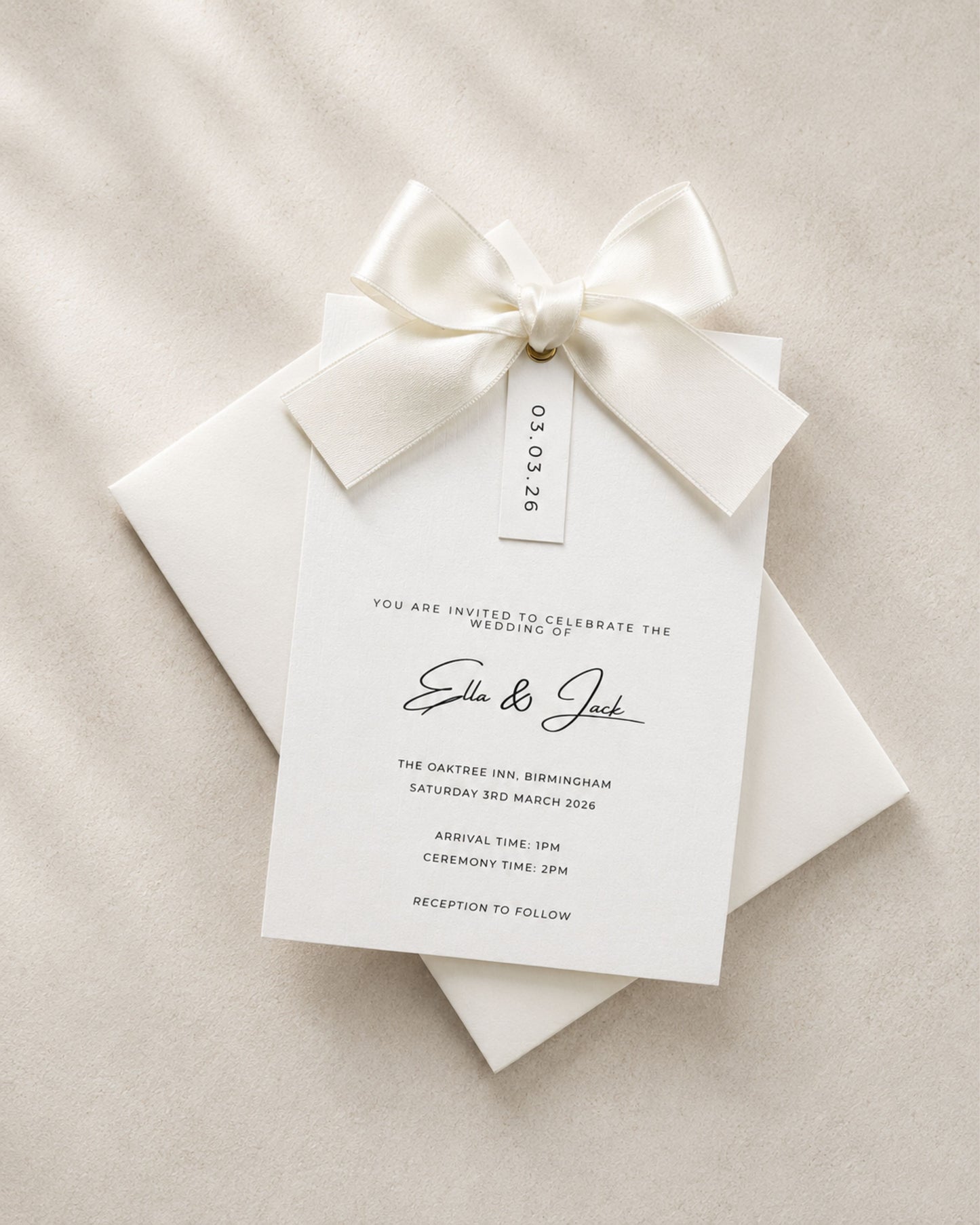 Rosa Ribbon Invitation Suite with Bow