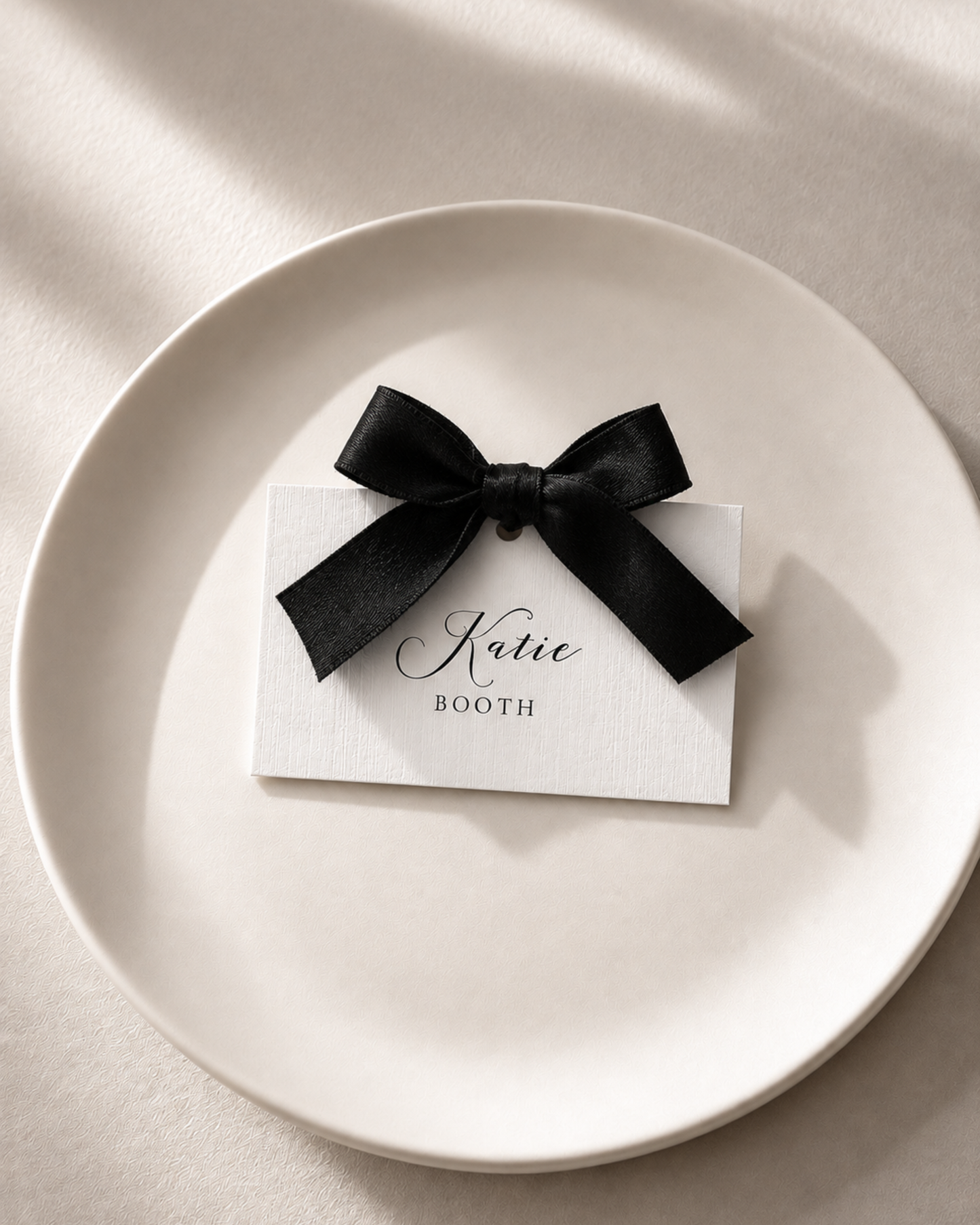 Rosa Ribbon Wedding Place Names Card