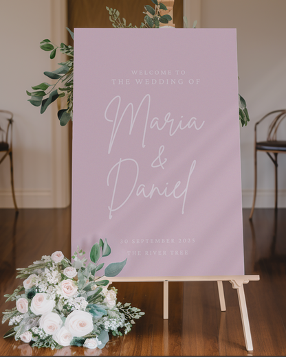 Pink Large Wedding Welcome Sign