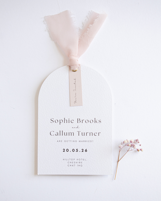 Lilah Arched Invitation Suite with Ribbon