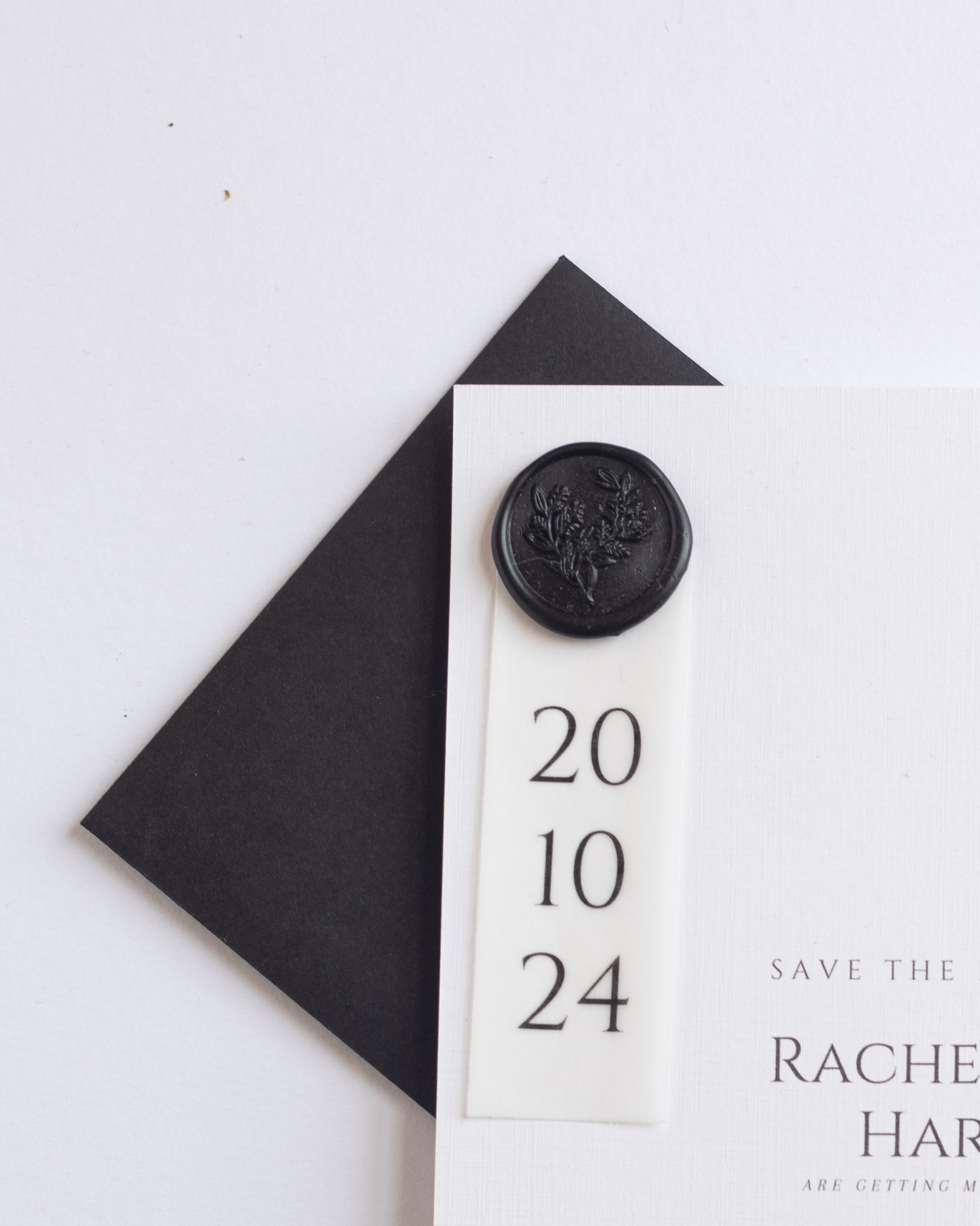 Wax Seal Save The Date with Vellum Date