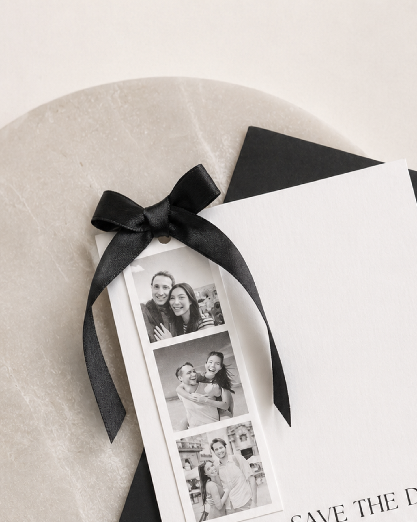 Photo Strip Save The Date with Ribbon
