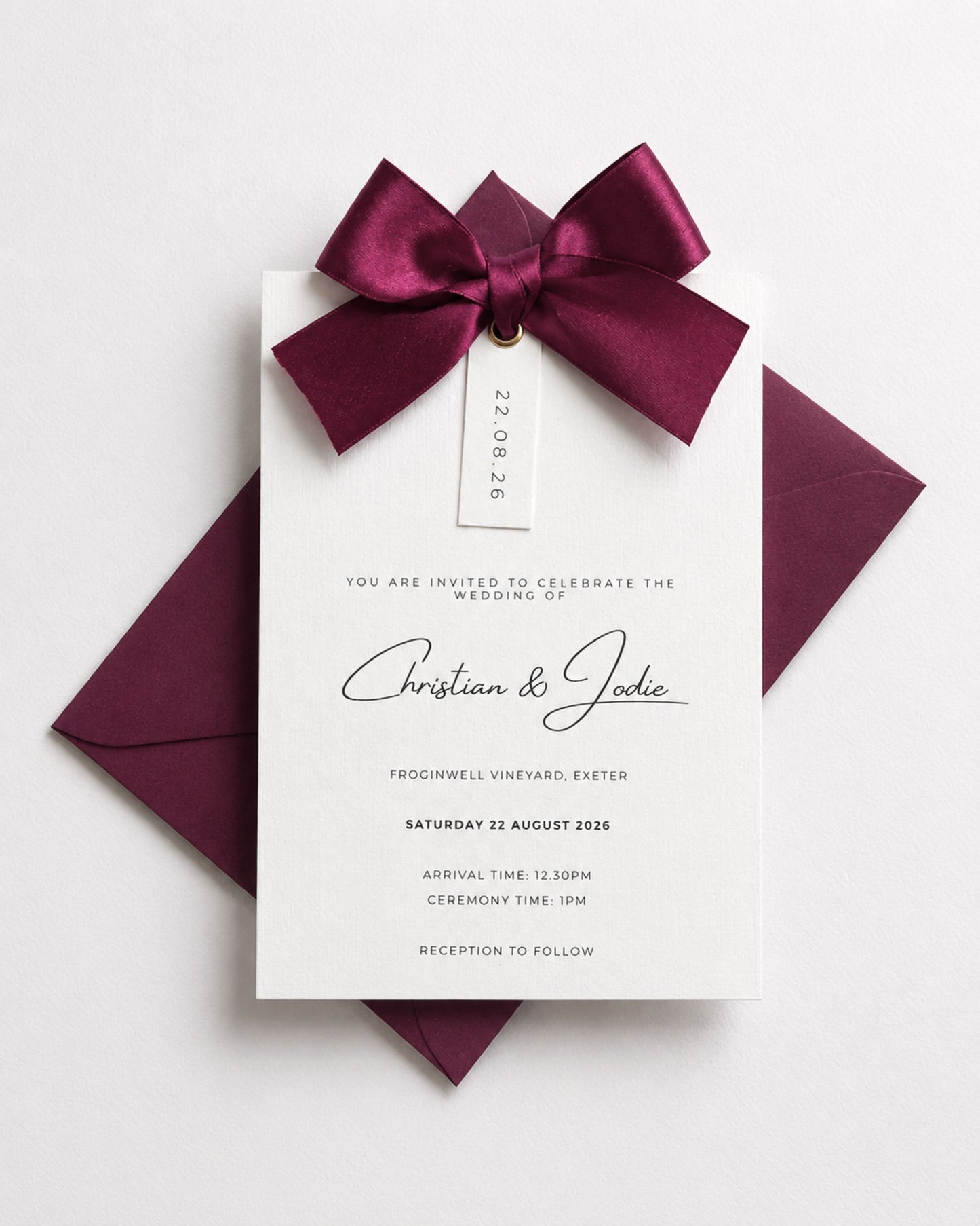 Rosa Ribbon Invitation Suite with Bow
