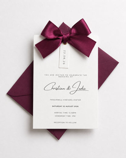 Rosa Ribbon Invitation Suite with Bow
