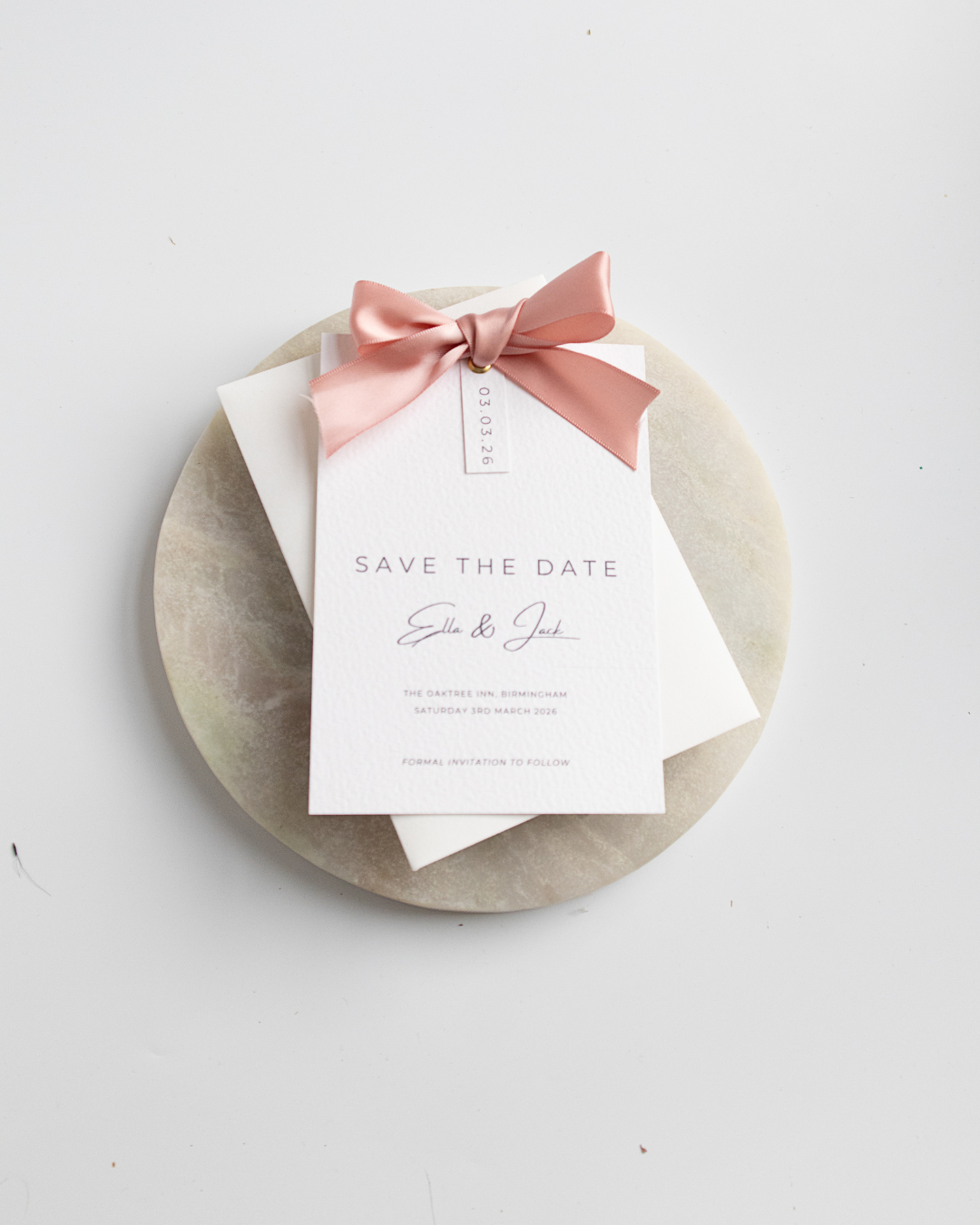 Pink Ribbon Save The Date Card