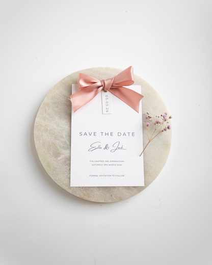 Pink Ribbon Save The Date Card