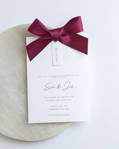 Rosa Ribbon Invitation Suite with Bow