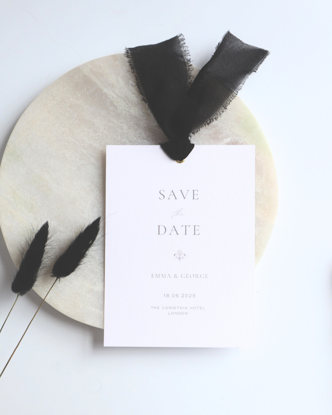 Black Ribbon Save The Date