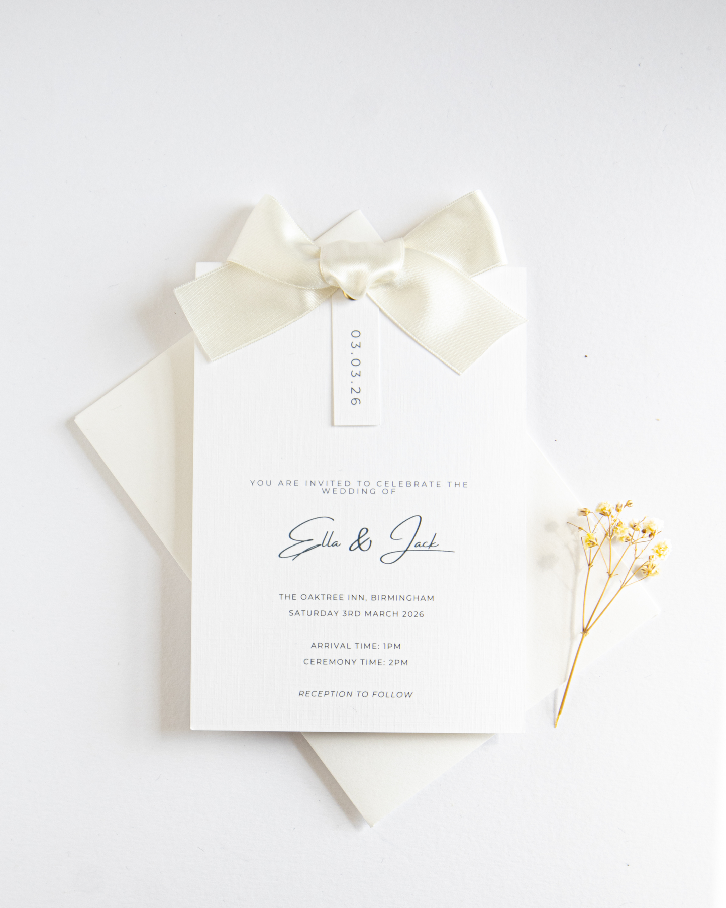 Rosa Ribbon Invitation Suite with Bow