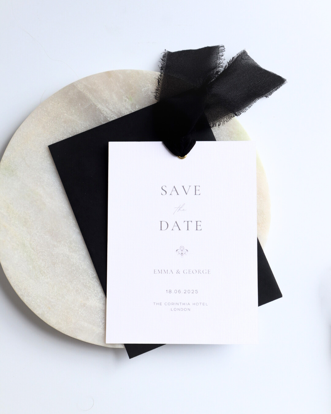 Black Ribbon Save The Date