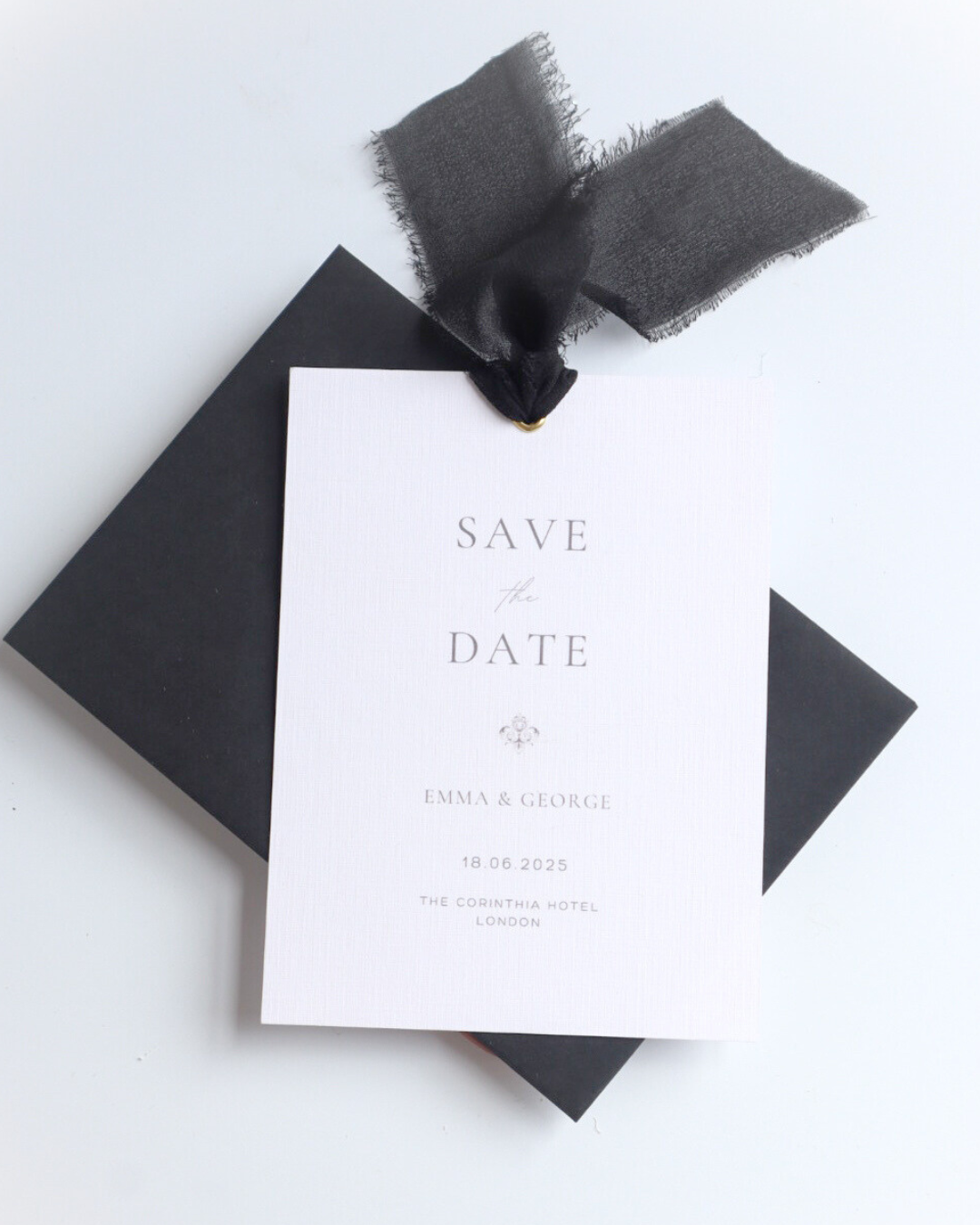 Black Ribbon Save The Date