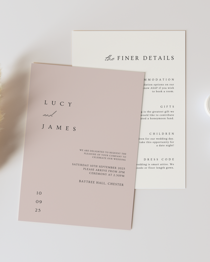 Vellum Pink Wax Seal Wedding Invitation