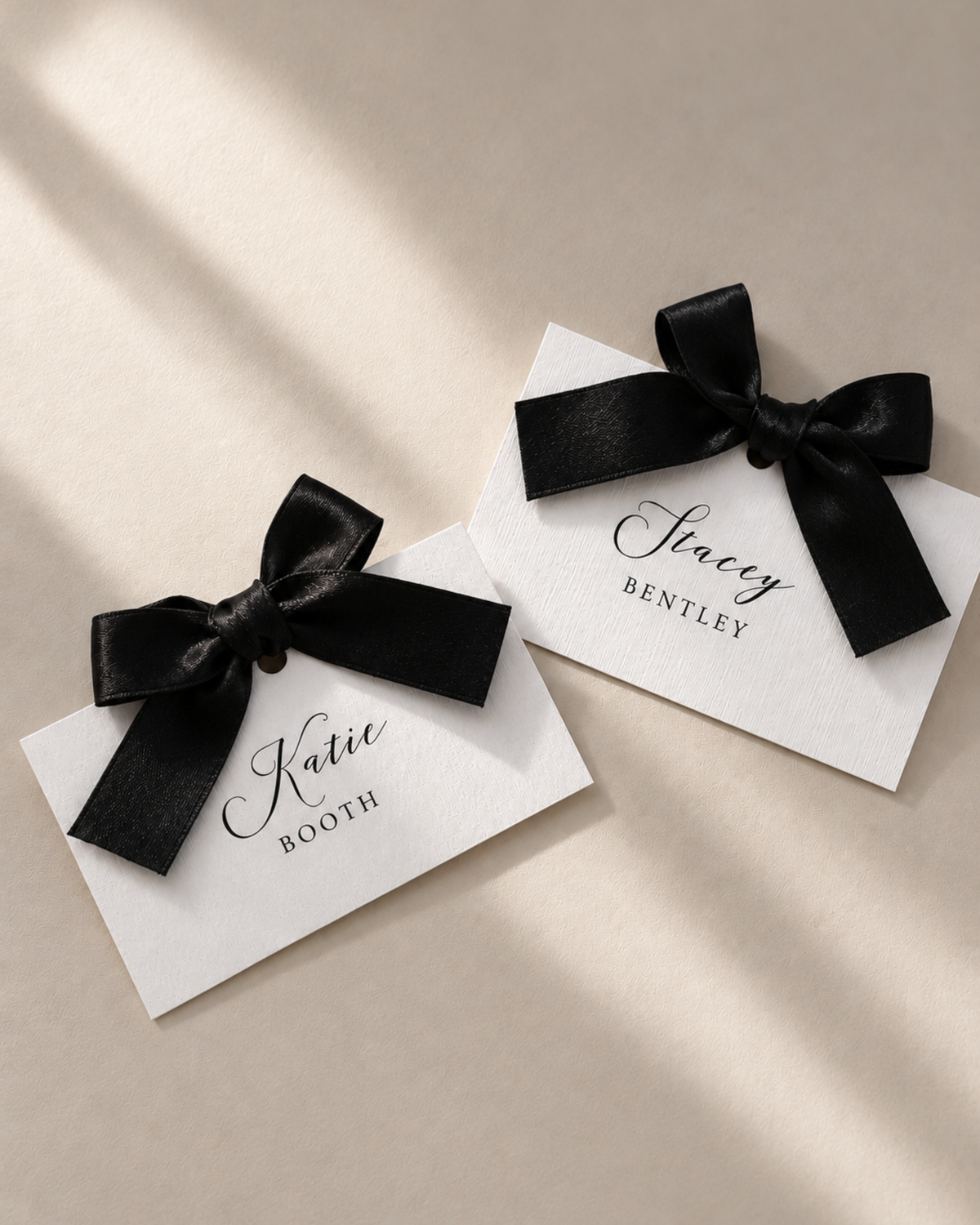 Rosa Ribbon Wedding Place Names Card