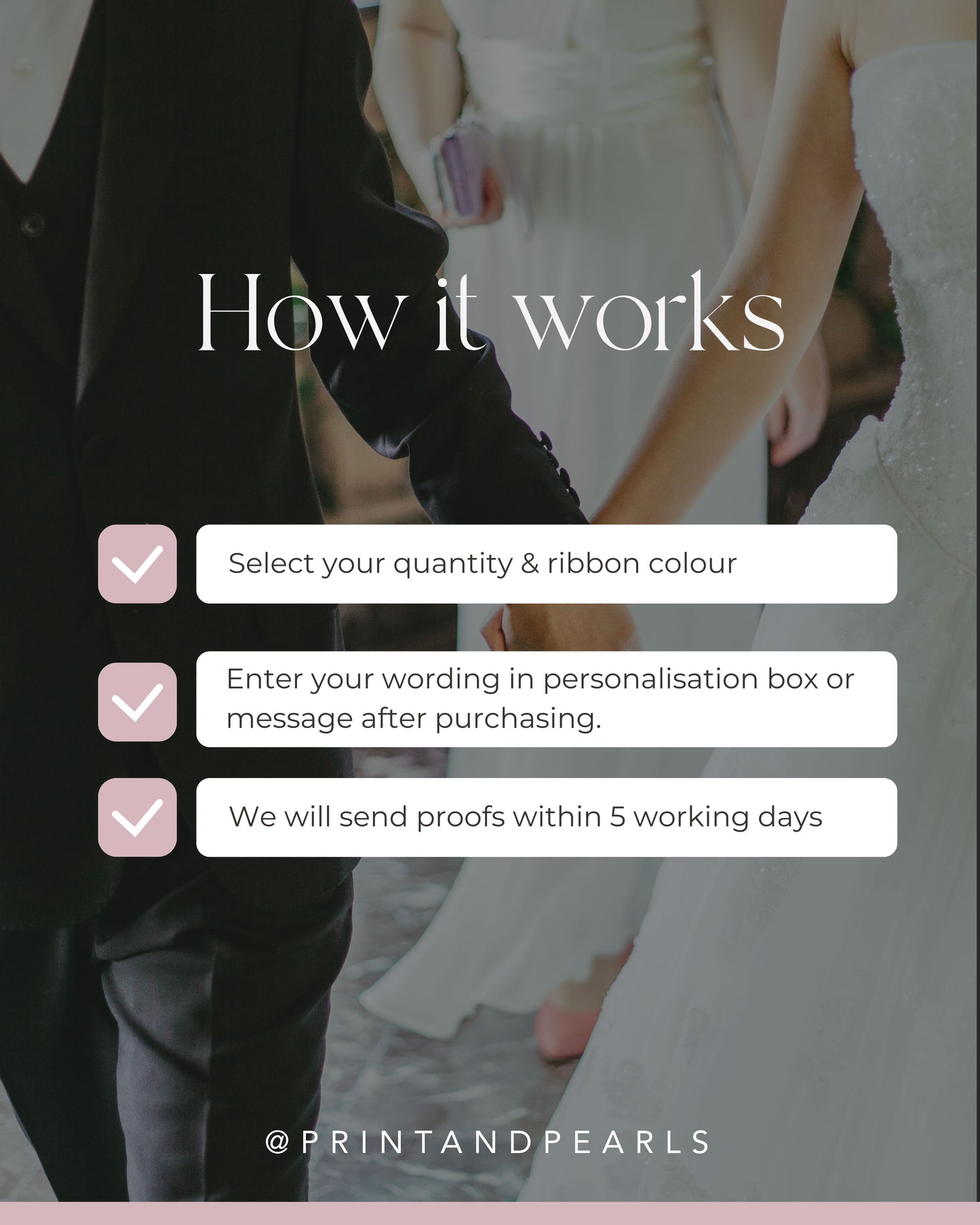 Photo Strip Save The Date with Black Ribbon