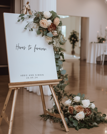 "Heres to Forever" Large Wedding Welcome Sign